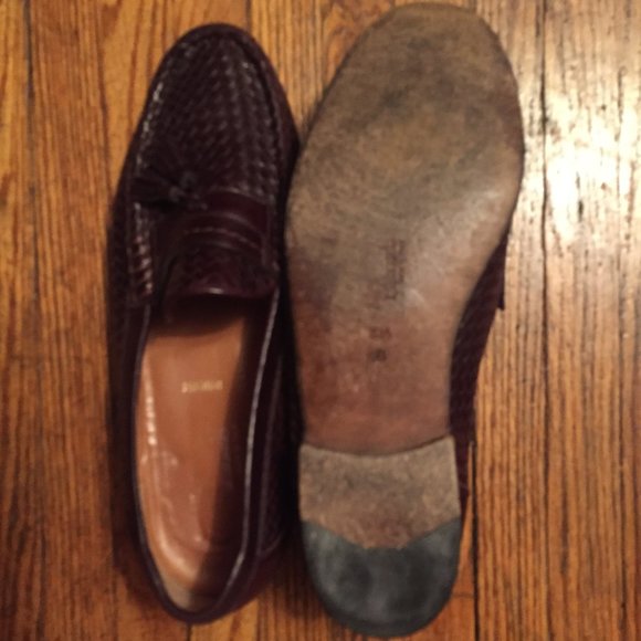 Allen Edmonds Brown woven leather loafers size 9.5